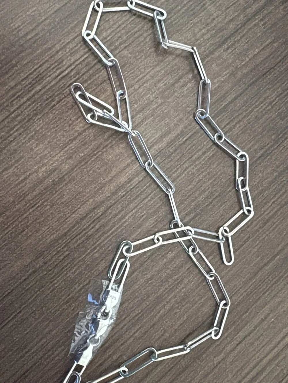 Silver Paperclip Chain Necklace 20in